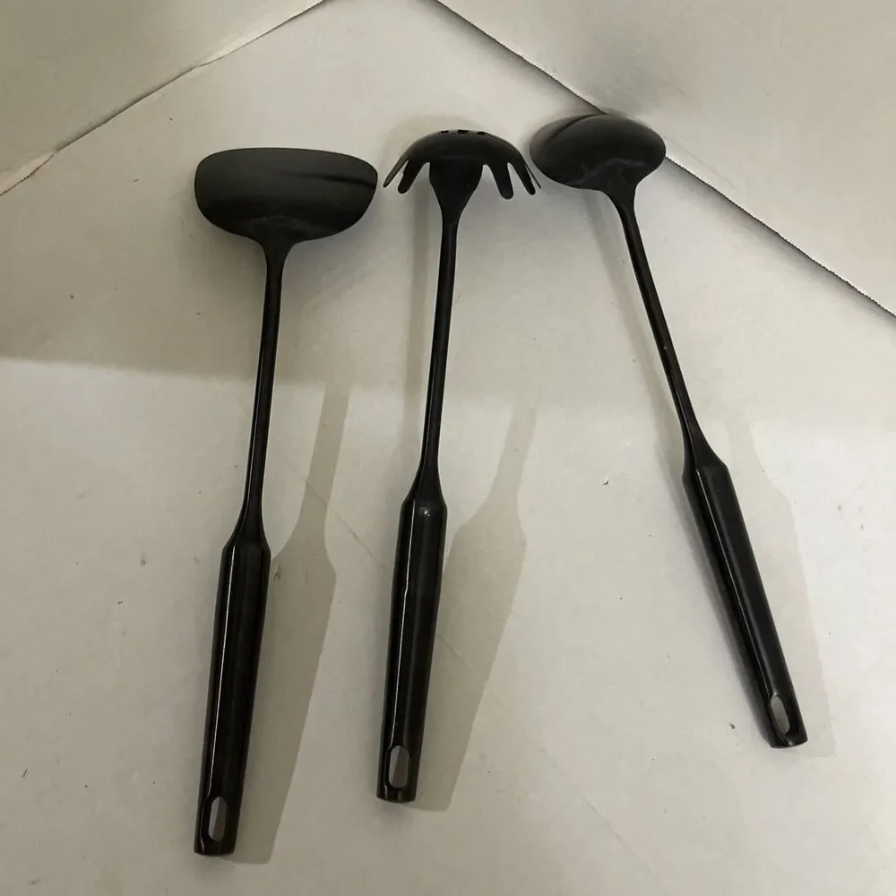 Black Metal Ideal Kitchen Utensil Set 15” Heavy Duty Pasta Claw Spoon Spatula